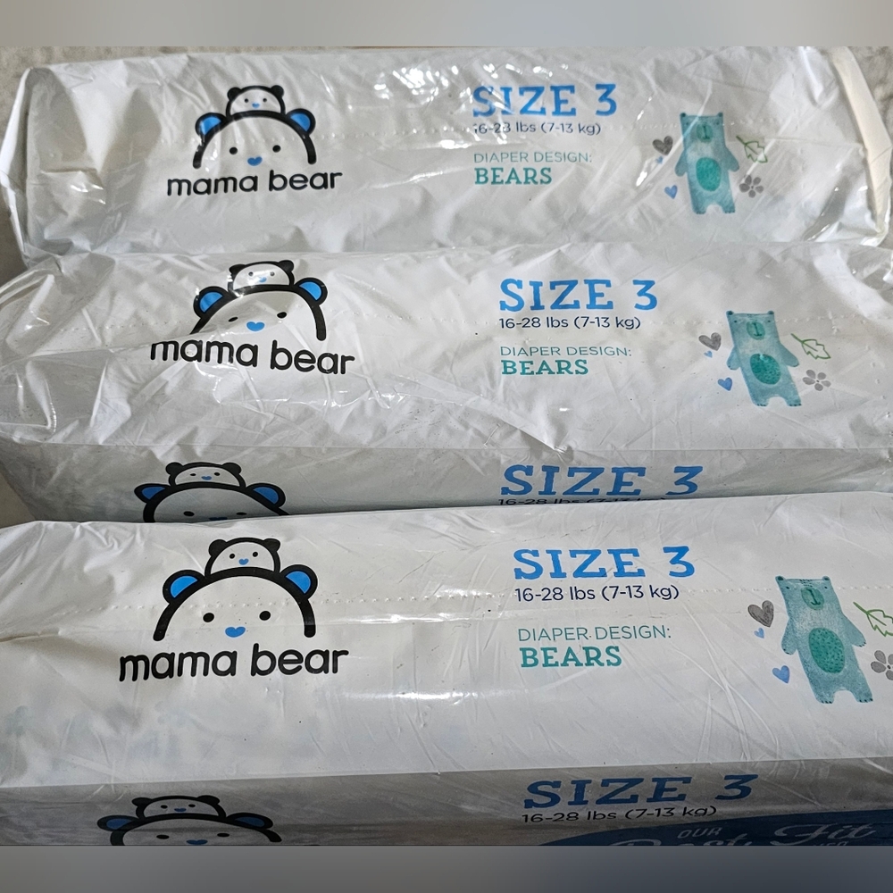 Mama Bear Diapers Size 3, 80 Count, Bears Print - Picture 2 of 3